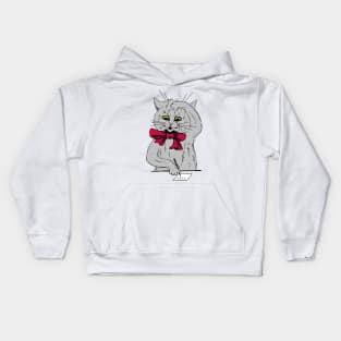 Math Cat Right Handed Kids Hoodie